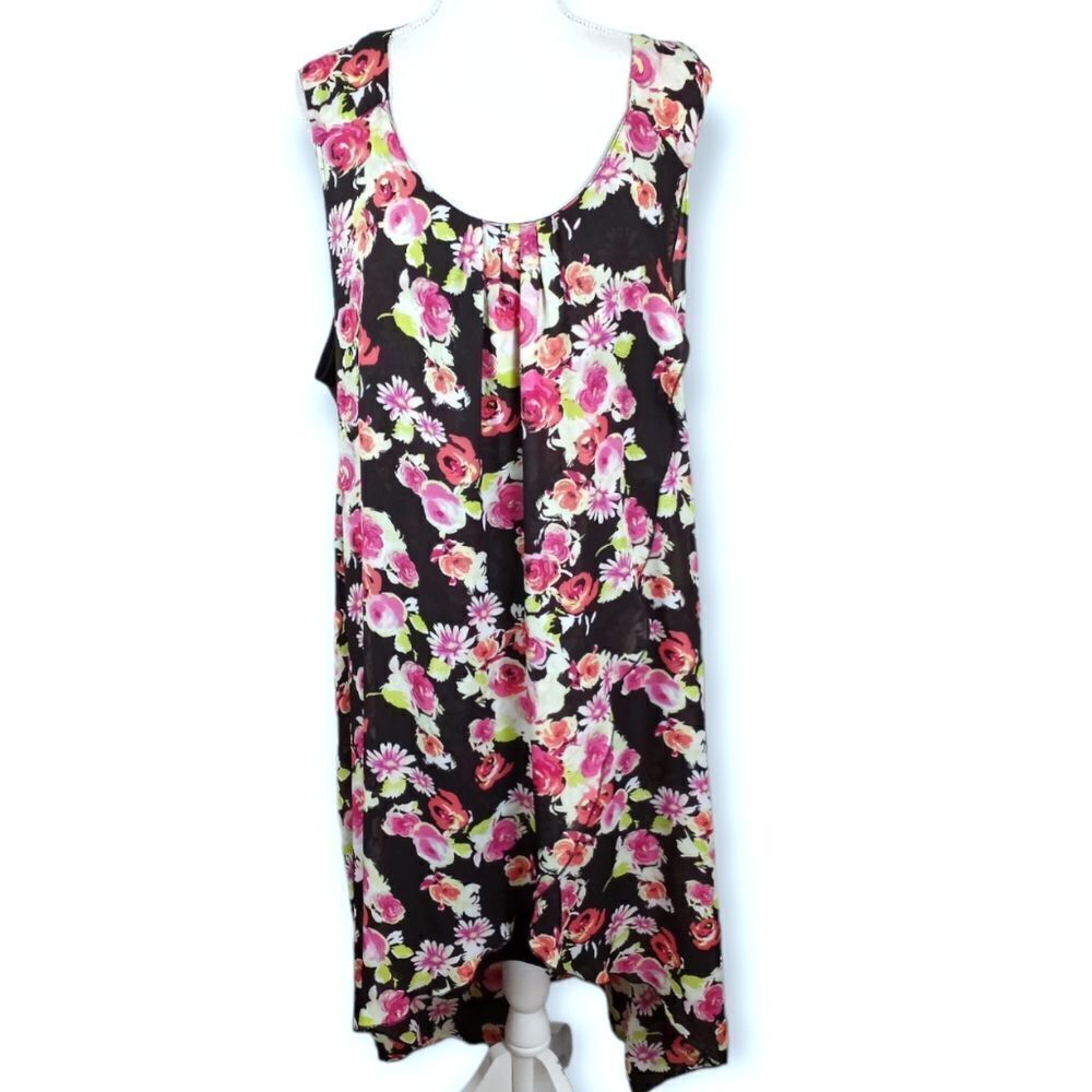 Kate & Mallory Floral Black and Pink Dress